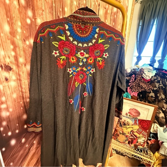 Johnny Was Multicolor Embroidered Cardigan - Picture 15 of 15